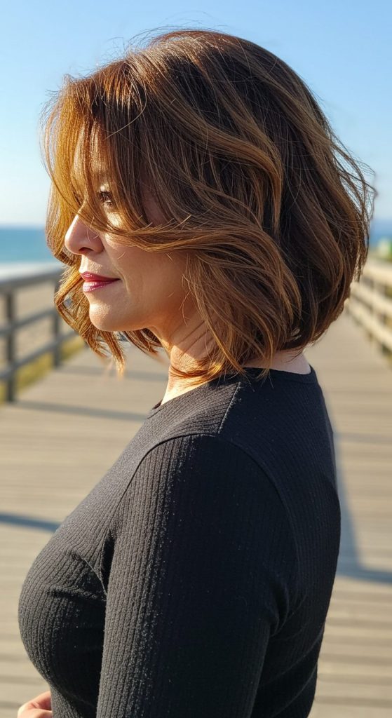 2. Wavy Layered Bob