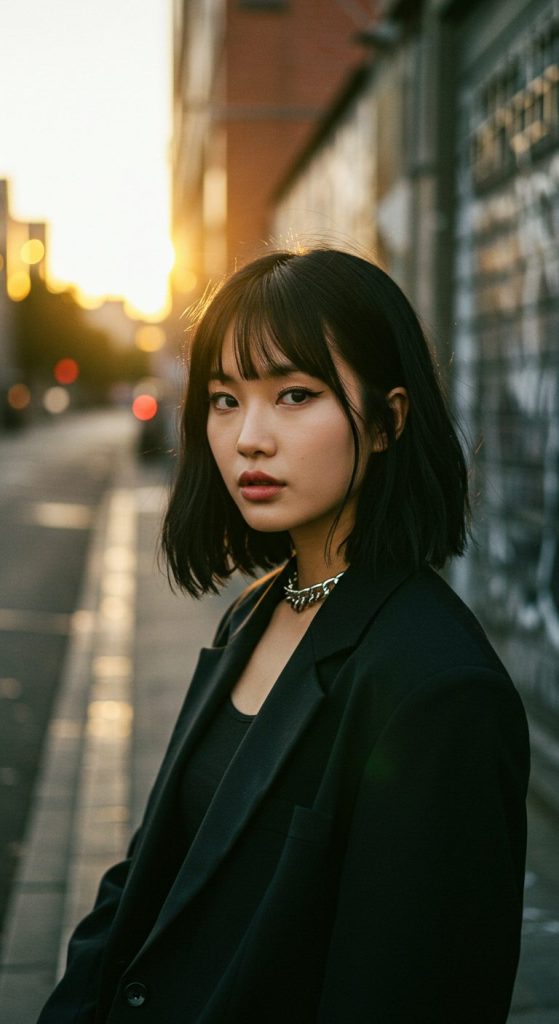 20. Bob with Curtain Bangs