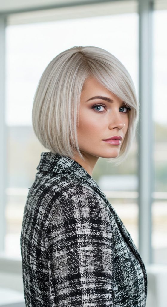 20. Classic Bob with Side Part