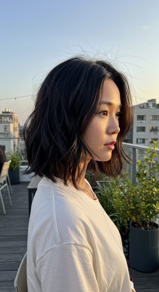 20. Side-Parted Textured Lob