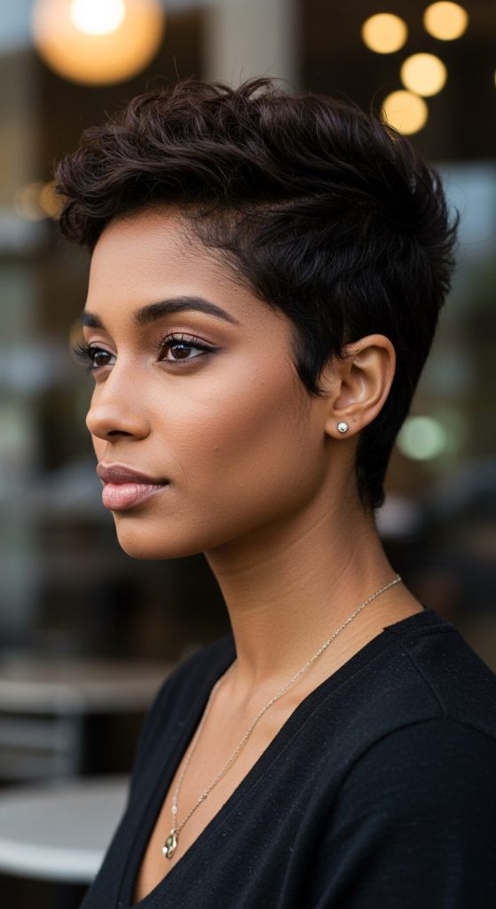 20. Tousled Pixie with Side Part