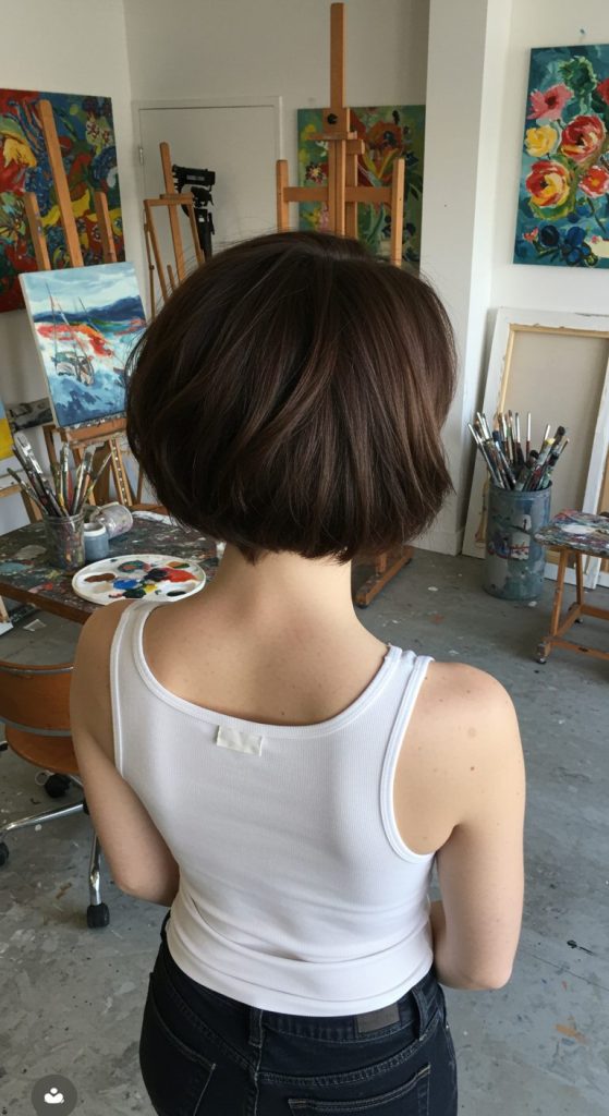 21. Bob with Shaved Nape Design