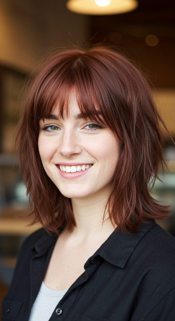 21. Chic Shag with Bold Personality