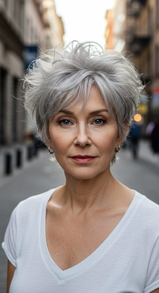21. Grey Pixie with Volume