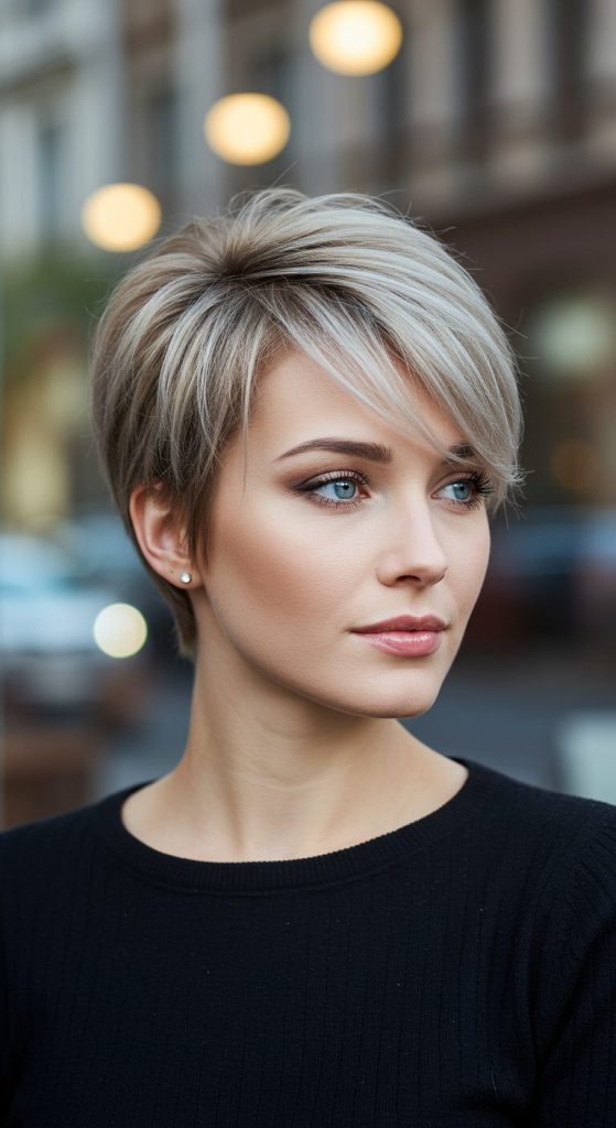 21. Layered Pixie with Volume at Crown