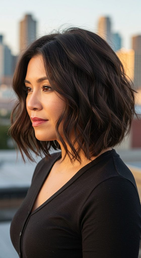 21. Classic Blunt Bob with Side Part