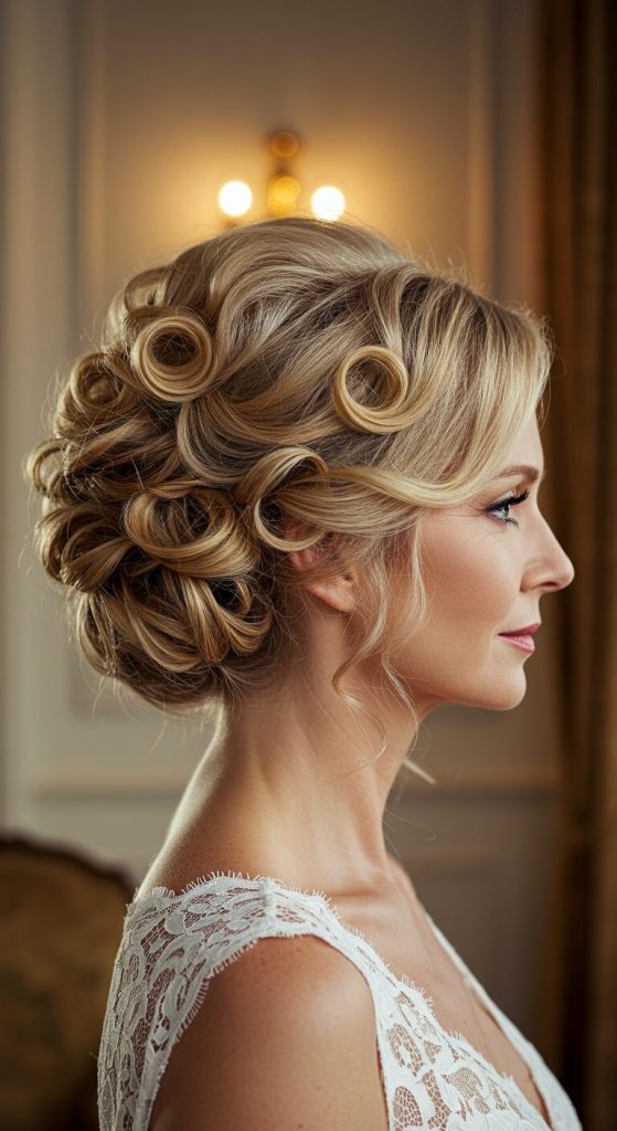 22. Romantic Curly Updo