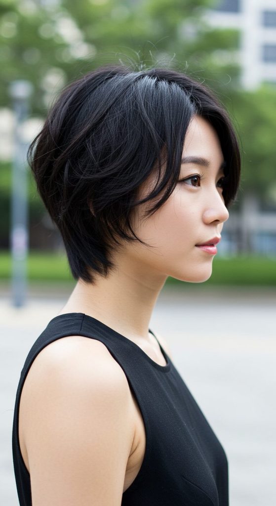 23. Layered Side-Swept Pixie