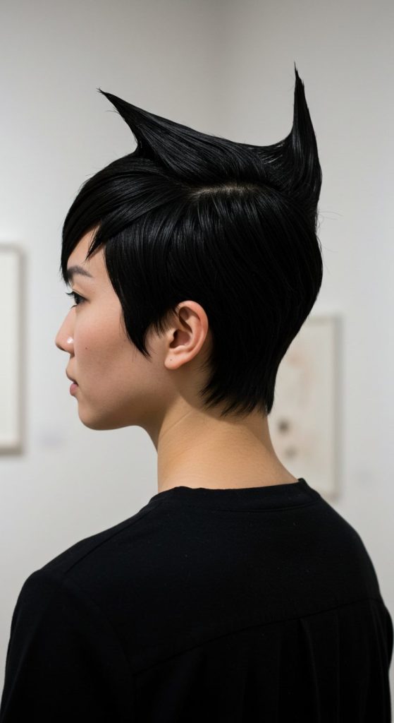 23. Sculpted Pixie with Angled Top