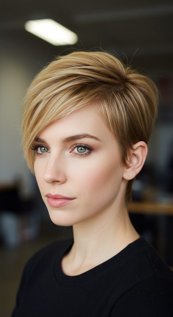 24. Cropped Pixie with Asymmetrical Fringe