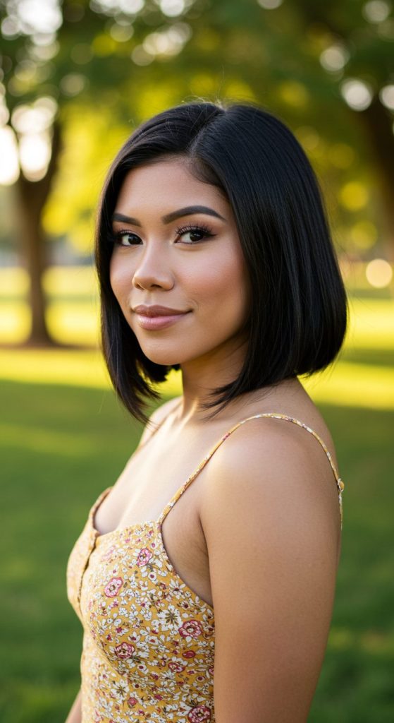 25. A-Line Lob with Side Part