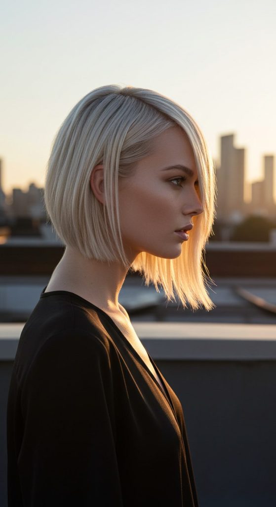25. Sleek Side-Parted Bob