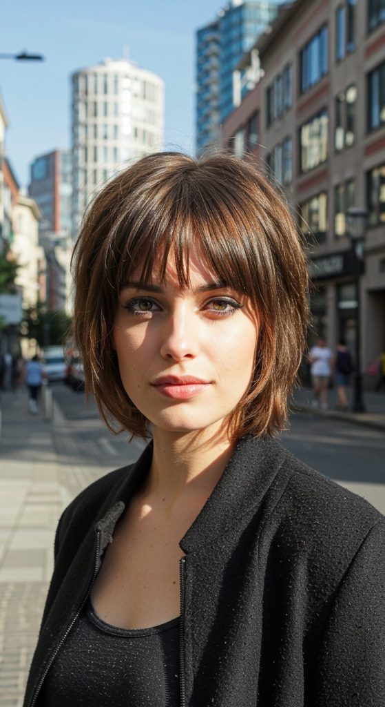 26. Layered Pixie with Bangs