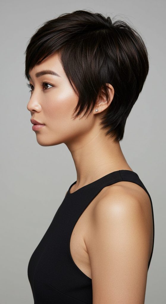 27. Pixie with Angled Bangs