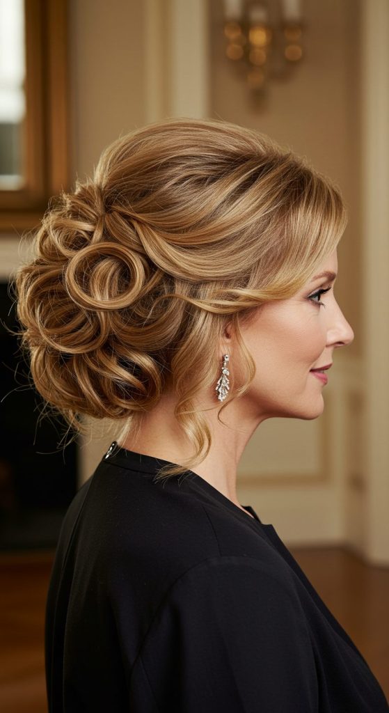 28. Layered Curly Updo