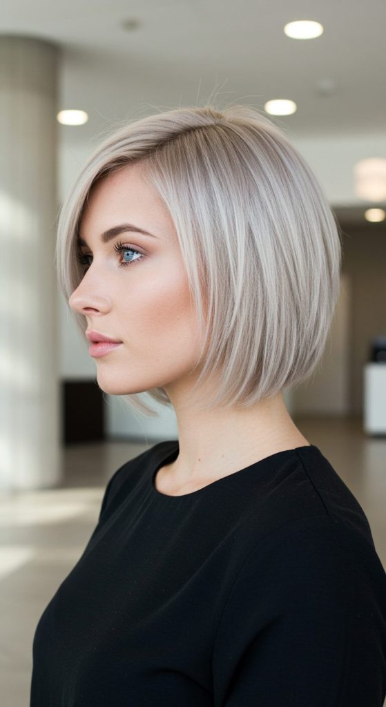 28. Sleek Layered Short Cut