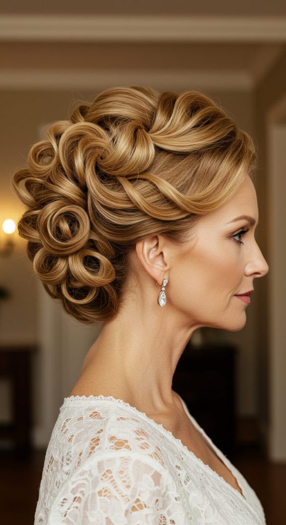 29. Layered Curly Updo