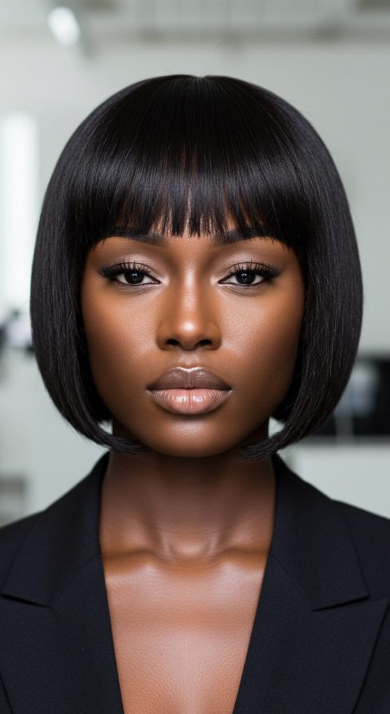 3. Blunt Bob with Straight Ends