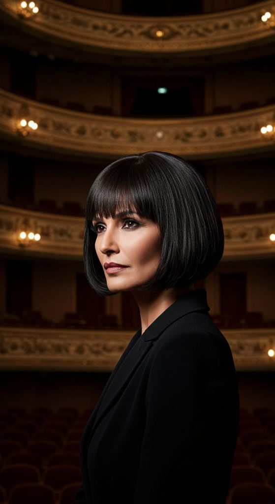 30. Sleek Bob with Tucked Ends