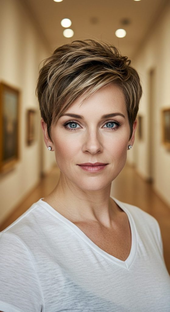 39. Chic Medium Pixie with Edge