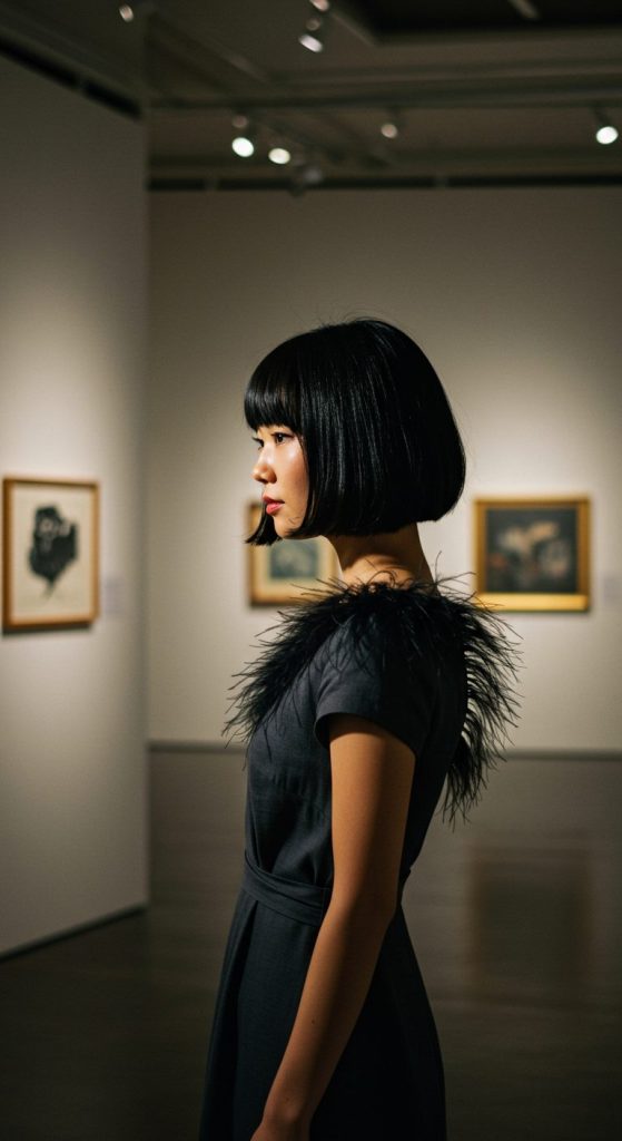 4. Feathered Chin-Length Bob