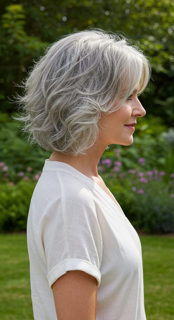 5. Soft Layered Grey Shag