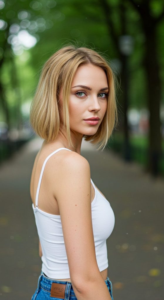 6. Angled Side-Parted Bob