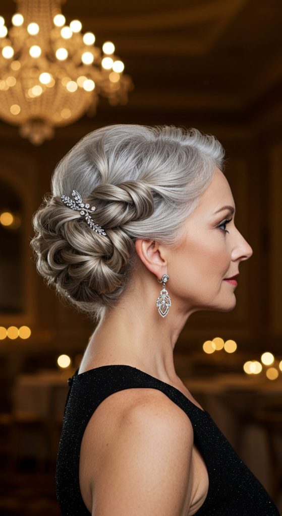 6. French Twist with Sparkle