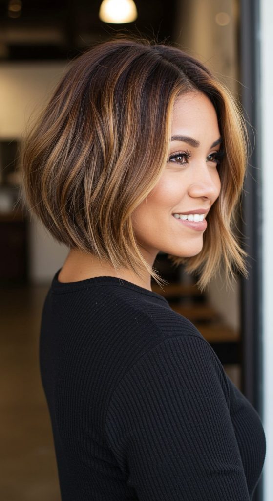 7. Jaw-Length Bob with Side Part