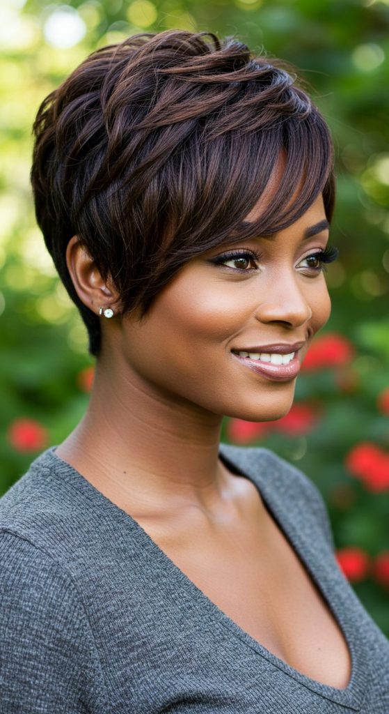 7. Layered Side-Parted Pixie
