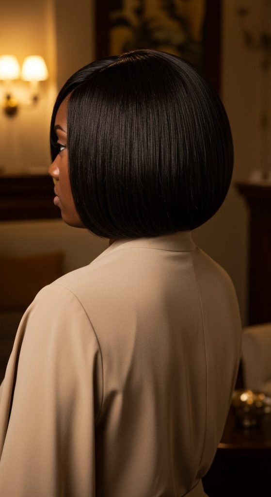8. Classic Sleek Bob with Side Part