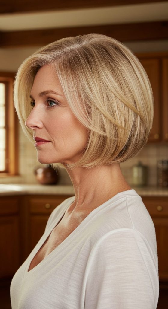 8. Layered Bob with Bangs