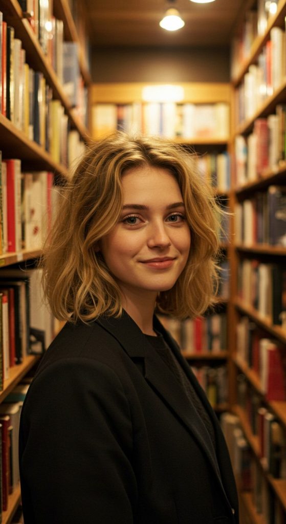 8. Messy Bob with Curtain Bangs