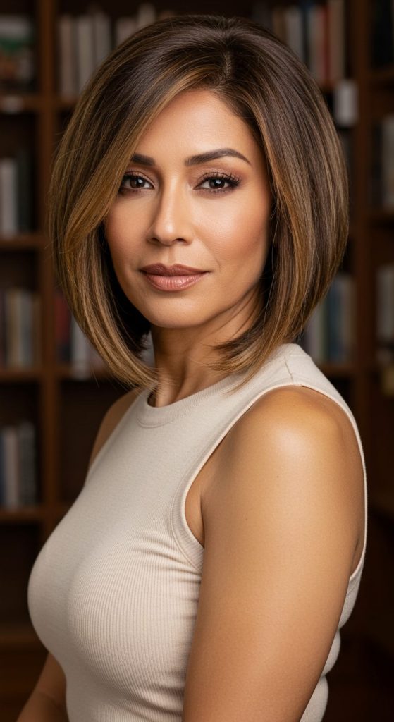 9. Long Bob with Side Part