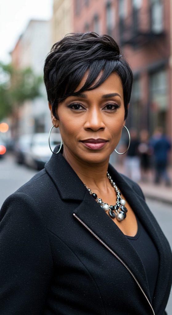 9. Sleek Pixie with Side Bangs