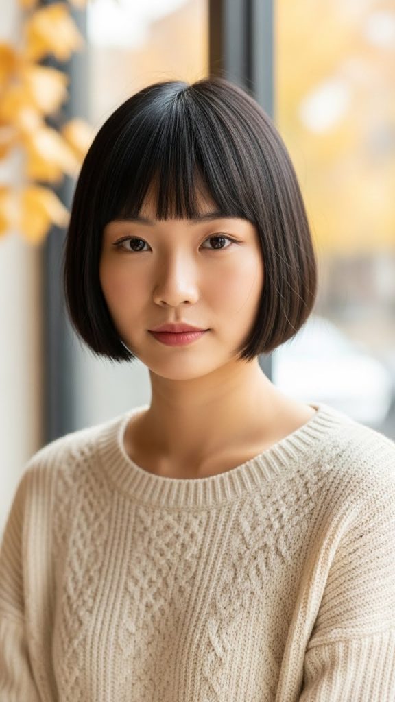 1. Blunt Bob with Sharp Ends Bob Hairstyle