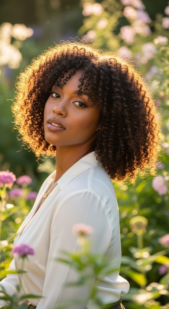 10. Curly Bob with Fringe