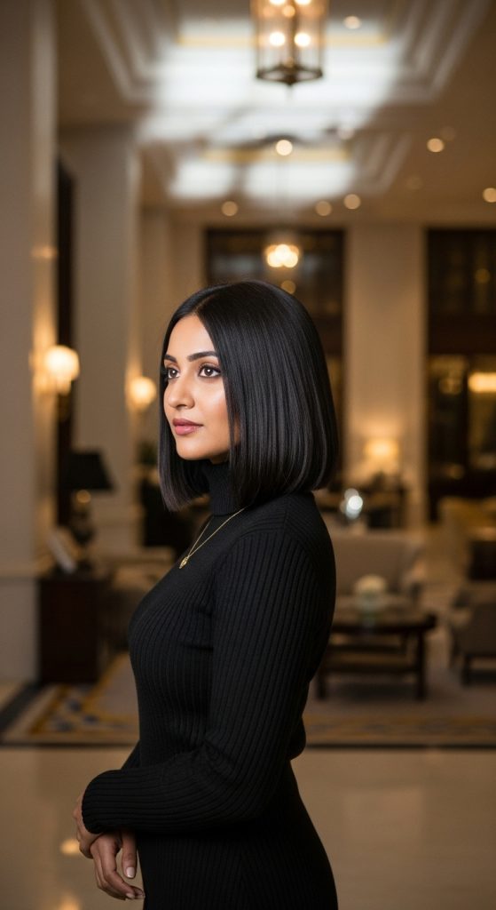 10. Sleek Side-Part Bob