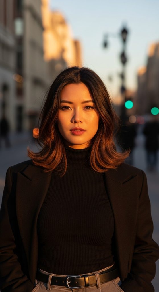 11. Layered Bob with Highlights