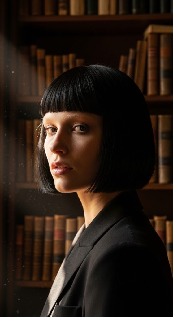 12. Bob with Blunt Bangs