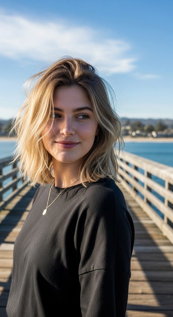 12. Messy Wavy Layered Bob