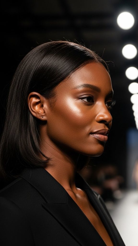 12. Smooth Tucked-Behind-Ear Bob