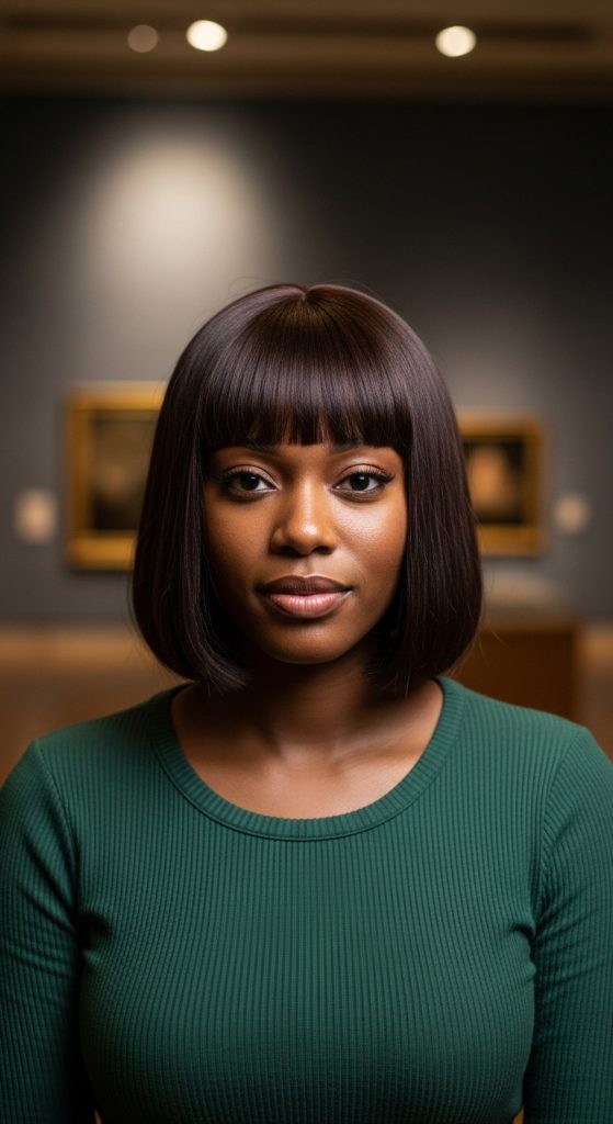 15. Blunt Bob with Full Fringe