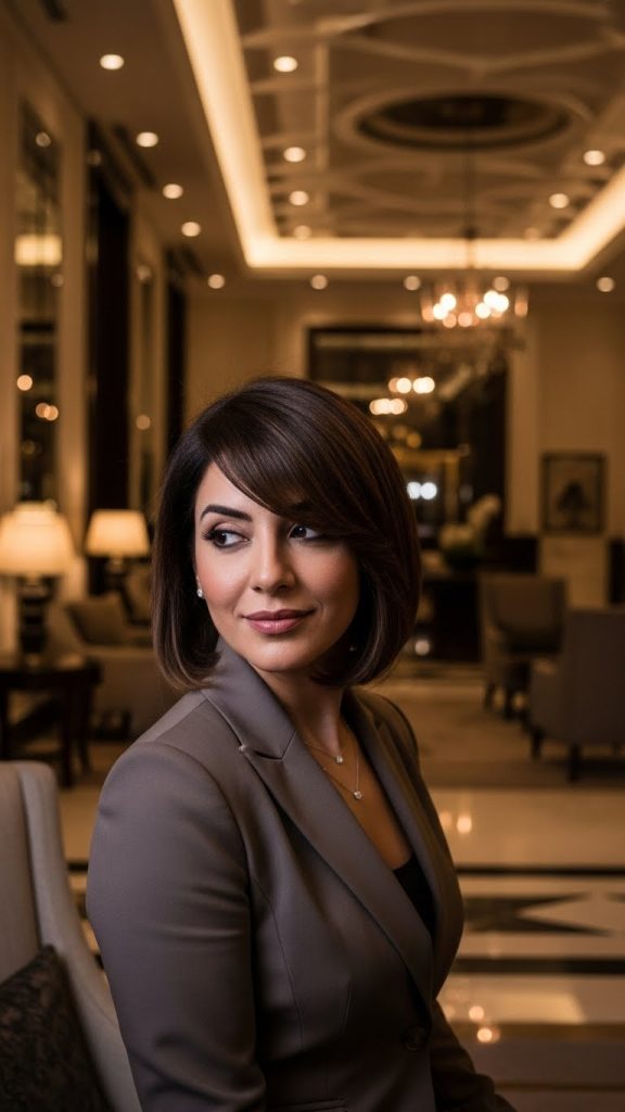 16. Bob with Side-Swept Bangs