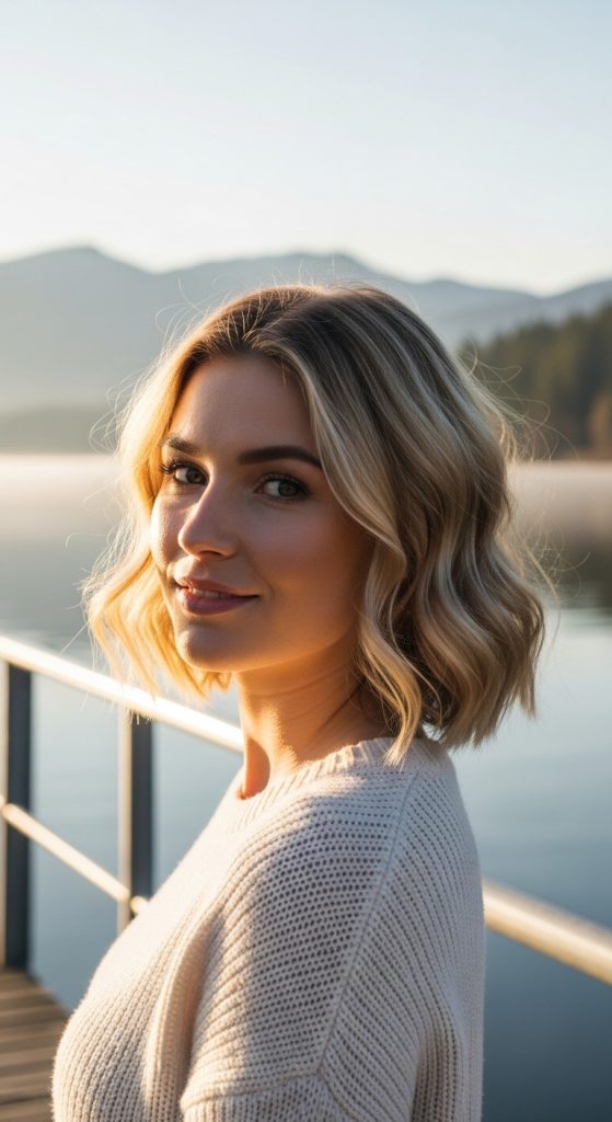 16. Soft Blonde Wavy Bob