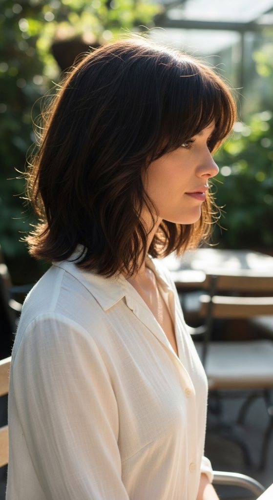 17. Layered Bob with Side Fringe