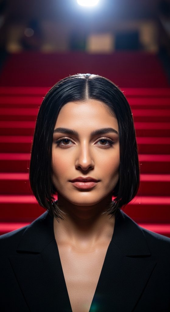 17. Slick Wet-Look Bob