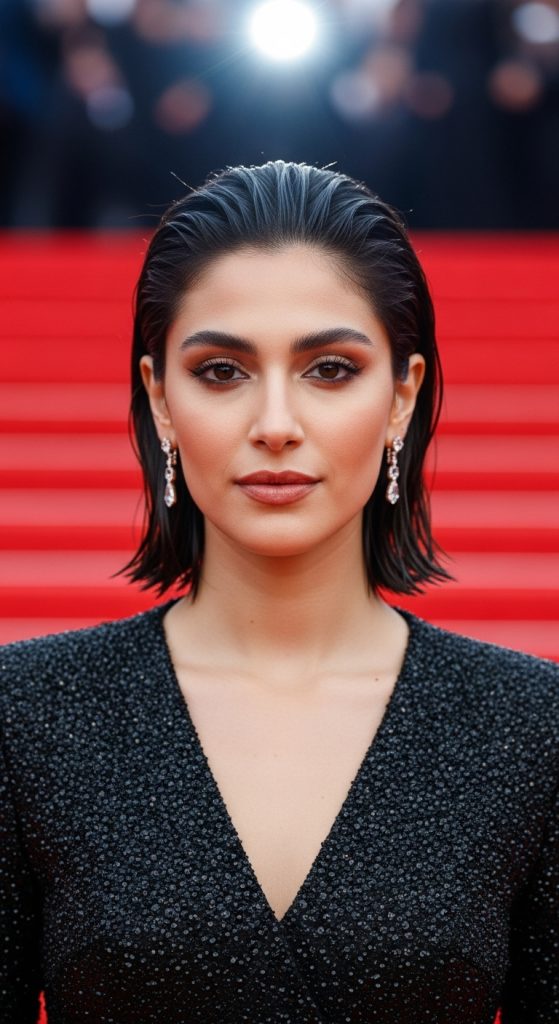 17. Slick Wet-Look Bob