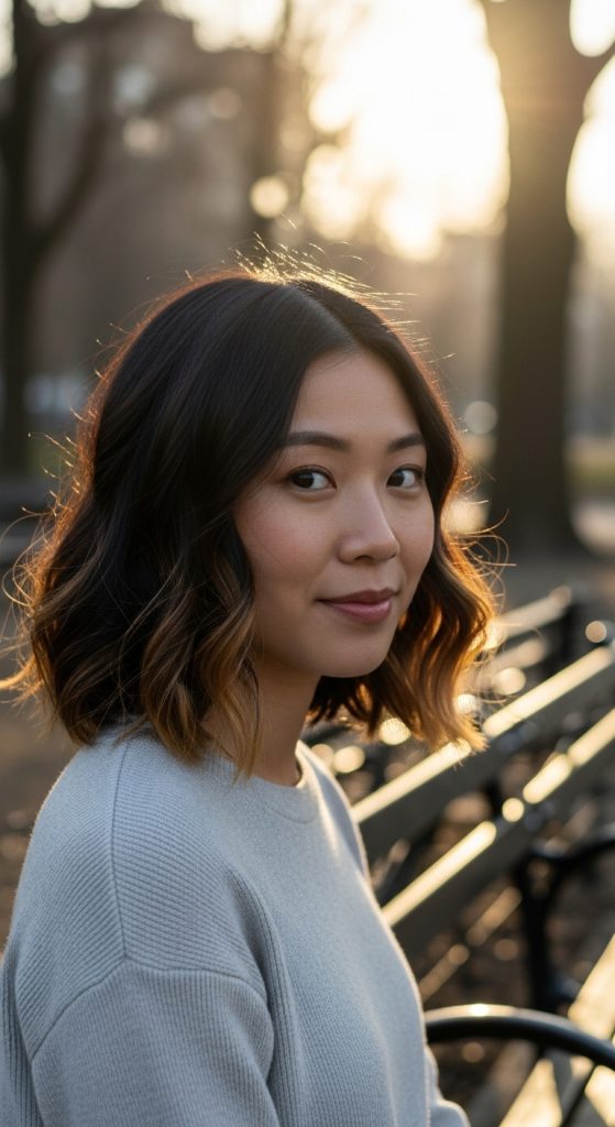 17. Wavy Bob with Highlighted Ends