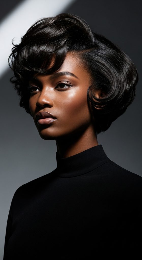 18. Short Wavy Bob with Volume